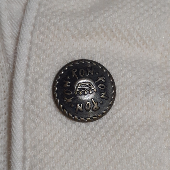 Ron Nature Denmark Vintage Men's Polo Off-White Snap Button Collar Size XXL - Picture 4 of 7